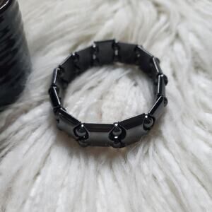 Black Magnetic Hematite Bead Stretch Bracelet